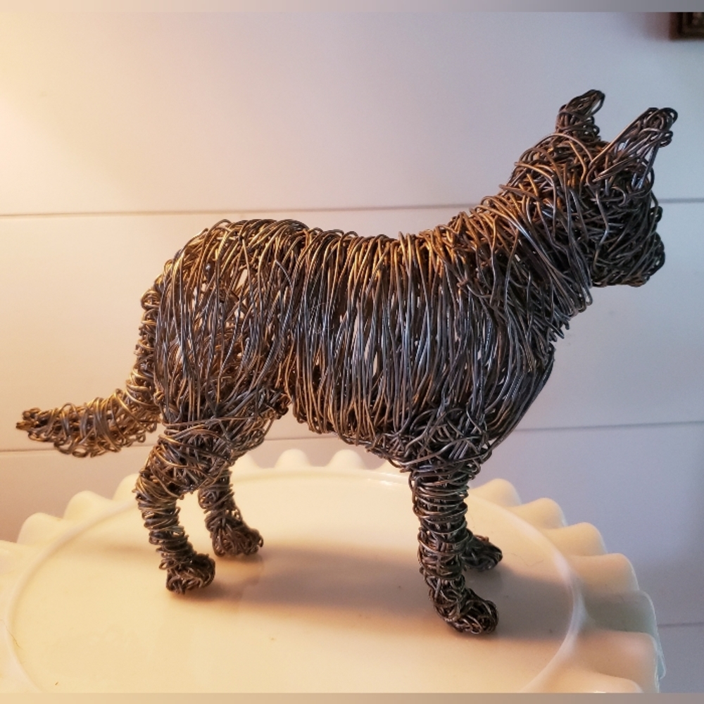 Wire Art of German Shepherd Dog, Vintage, artist unknown - Picture 8 of 14